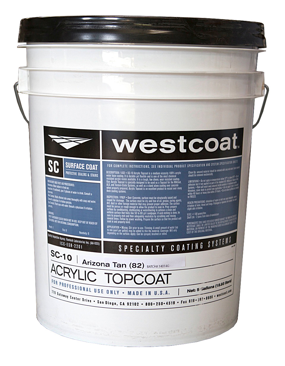 White Cap | Westcoat SC-10 Arizona Tan 5 gal. Acrylic Topcoat Pail